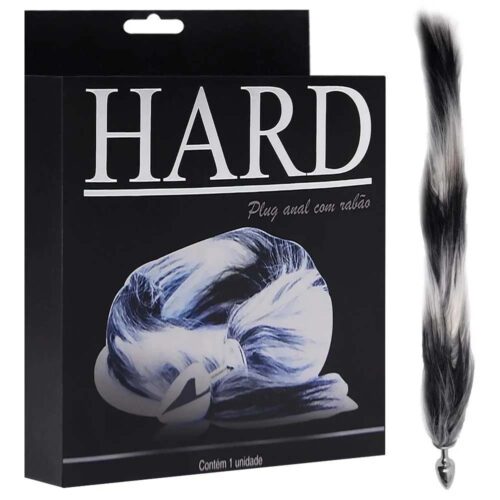 Plug Em Metal Cromado Com Cauda Degradê Luxo Hard (Preto)