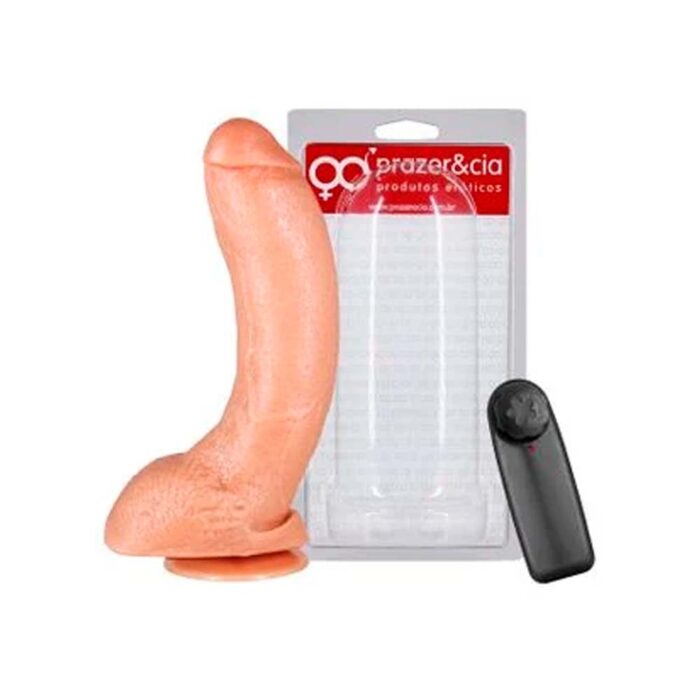 Protese Com Escroto E Vibro E Ventosa 24X5cm Prazer & Cia