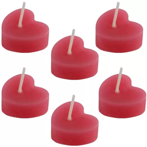 Vela Decorativa Em Formato De Coração Com 6 Unid.