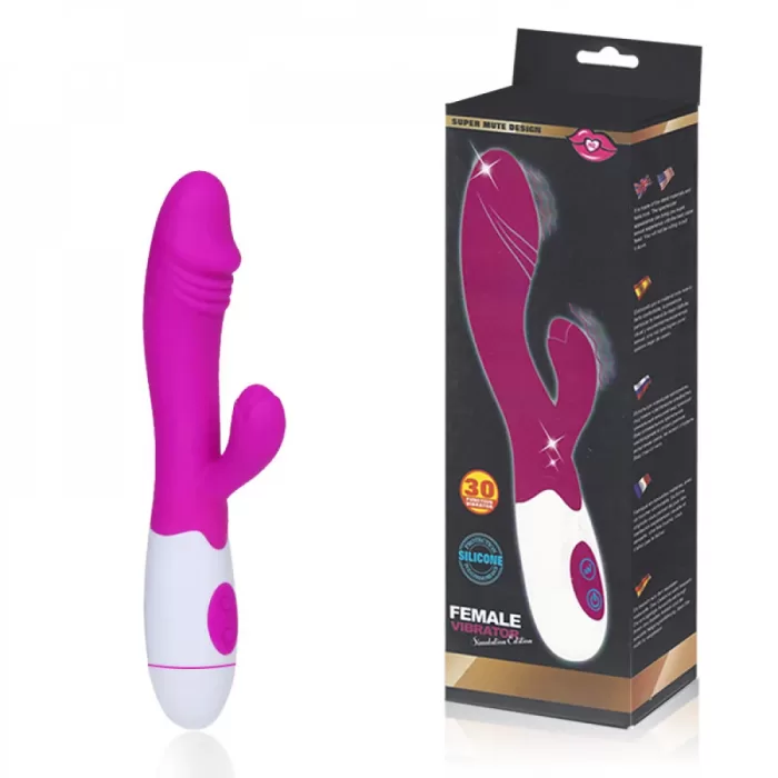 VIBRADOR COM ESTIMULADOR CLITORIANO 30 VIBRAÇÕES FEMALE