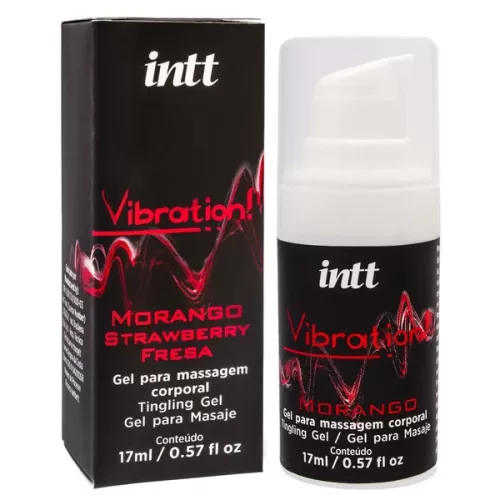 Vibration Gel Excitante Unissex Com Sabor MORANGO